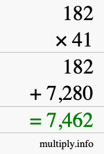 How to calculate 182 times 41 using long multiplication How to calculate 182 times 41 using long multiplication
