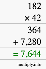 How to calculate 182 times 42 using long multiplication How to calculate 182 times 42 using long multiplication