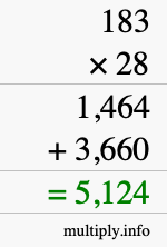 How to calculate 183 times 28 using long multiplication How to calculate 183 times 28 using long multiplication
