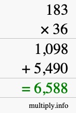 How to calculate 183 times 36 using long multiplication How to calculate 183 times 36 using long multiplication