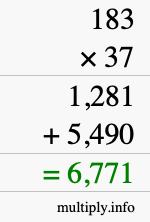 How to calculate 183 times 37 using long multiplication How to calculate 183 times 37 using long multiplication