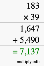 How to calculate 183 times 39 using long multiplication How to calculate 183 times 39 using long multiplication