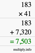 How to calculate 183 times 41 using long multiplication How to calculate 183 times 41 using long multiplication