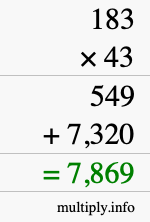How to calculate 183 times 43 using long multiplication How to calculate 183 times 43 using long multiplication