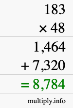 How to calculate 183 times 48 using long multiplication How to calculate 183 times 48 using long multiplication