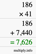How to calculate 186 times 41 using long multiplication How to calculate 186 times 41 using long multiplication