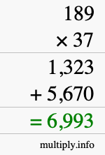 How to calculate 189 times 37 using long multiplication How to calculate 189 times 37 using long multiplication