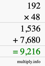 How to calculate 192 times 48 using long multiplication How to calculate 192 times 48 using long multiplication