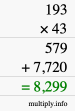 How to calculate 193 times 43 using long multiplication How to calculate 193 times 43 using long multiplication