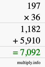 How to calculate 197 times 36 using long multiplication How to calculate 197 times 36 using long multiplication