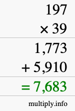 How to calculate 197 times 39 using long multiplication How to calculate 197 times 39 using long multiplication
