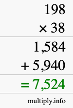 How to calculate 198 times 38 using long multiplication How to calculate 198 times 38 using long multiplication