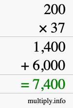How to calculate 200 times 37 using long multiplication How to calculate 200 times 37 using long multiplication