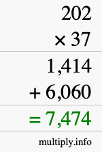 How to calculate 202 times 37 using long multiplication How to calculate 202 times 37 using long multiplication