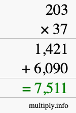 How to calculate 203 times 37 using long multiplication How to calculate 203 times 37 using long multiplication