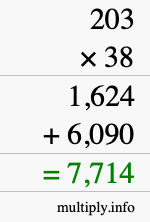 How to calculate 203 times 38 using long multiplication How to calculate 203 times 38 using long multiplication