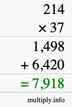 How to calculate 214 times 37 using long multiplication How to calculate 214 times 37 using long multiplication