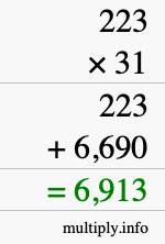 How to calculate 223 times 31 using long multiplication How to calculate 223 times 31 using long multiplication