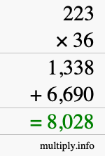 How to calculate 223 times 36 using long multiplication How to calculate 223 times 36 using long multiplication