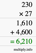 How to calculate 230 times 27 using long multiplication How to calculate 230 times 27 using long multiplication
