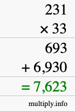 How to calculate 231 times 33 using long multiplication How to calculate 231 times 33 using long multiplication