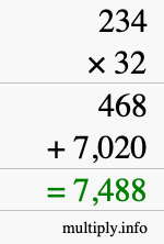 How to calculate 234 times 32 using long multiplication How to calculate 234 times 32 using long multiplication