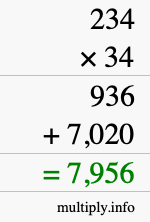 How to calculate 234 times 34 using long multiplication How to calculate 234 times 34 using long multiplication