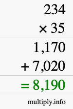 How to calculate 234 times 35 using long multiplication How to calculate 234 times 35 using long multiplication
