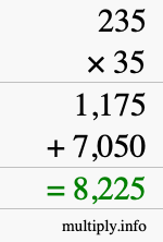 How to calculate 235 times 35 using long multiplication How to calculate 235 times 35 using long multiplication