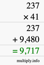 How to calculate 237 times 41 using long multiplication