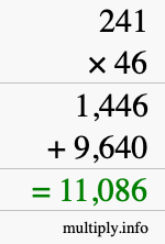 How to calculate 241 times 46 using long multiplication How to calculate 241 times 46 using long multiplication