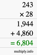 How to calculate 243 times 28 using long multiplication How to calculate 243 times 28 using long multiplication