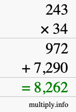 How to calculate 243 times 34 using long multiplication How to calculate 243 times 34 using long multiplication