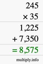 How to calculate 245 times 35 using long multiplication