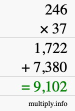 How to calculate 246 times 37 using long multiplication