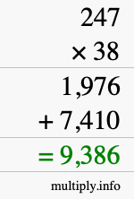 How to calculate 247 times 38 using long multiplication How to calculate 247 times 38 using long multiplication