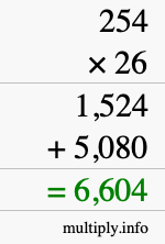 How to calculate 254 times 26 using long multiplication How to calculate 254 times 26 using long multiplication