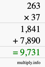 How to calculate 263 times 37 using long multiplication How to calculate 263 times 37 using long multiplication