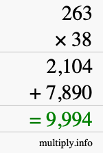 How to calculate 263 times 38 using long multiplication How to calculate 263 times 38 using long multiplication