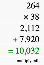 How to calculate 264 times 38 using long multiplication How to calculate 264 times 38 using long multiplication