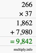 How to calculate 266 times 37 using long multiplication How to calculate 266 times 37 using long multiplication