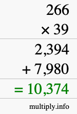 How to calculate 266 times 39 using long multiplication How to calculate 266 times 39 using long multiplication