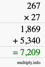 How to calculate 267 times 27 using long multiplication How to calculate 267 times 27 using long multiplication