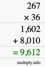 How to calculate 267 times 36 using long multiplication How to calculate 267 times 36 using long multiplication