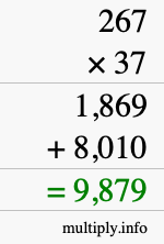 How to calculate 267 times 37 using long multiplication How to calculate 267 times 37 using long multiplication