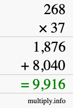 How to calculate 268 times 37 using long multiplication How to calculate 268 times 37 using long multiplication