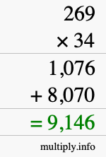 How to calculate 269 times 34 using long multiplication How to calculate 269 times 34 using long multiplication
