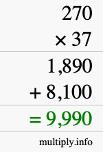 How to calculate 270 times 37 using long multiplication How to calculate 270 times 37 using long multiplication