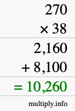 How to calculate 270 times 38 using long multiplication How to calculate 270 times 38 using long multiplication