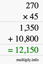 How to calculate 270 times 45 using long multiplication